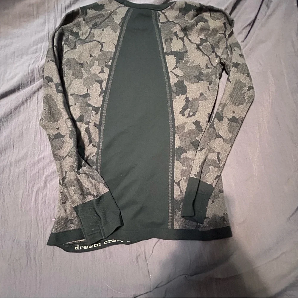 Athleta Girl Green and Gray Camouflage Top Size L/12